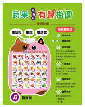 Load image into Gallery viewer, 蔬果有聲掛圖(中英台3種語言+36種蔬果真實圖片+2首律動性兒歌+互動問答遊戲)